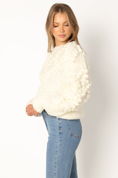 Vida Knit Sweater - White