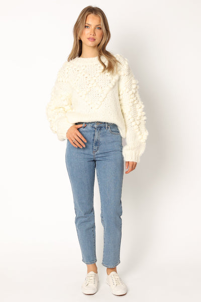 Vida Knit Sweater - White