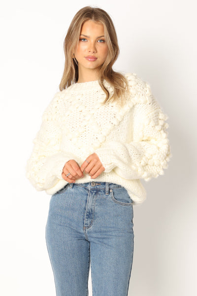 Vida Knit Sweater - White