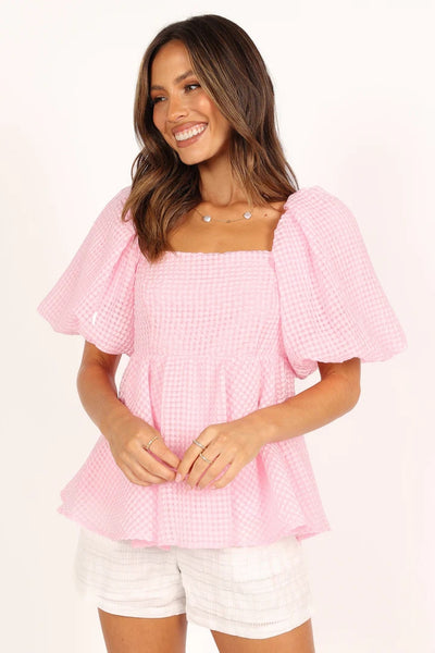 Pink Back Bow Top