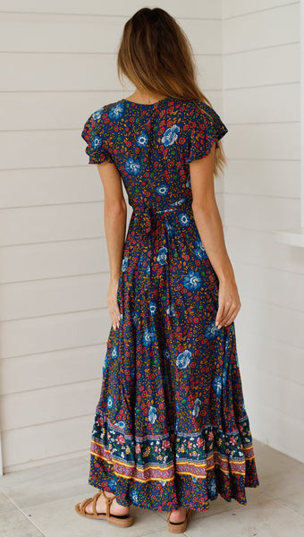 Navy Floral Sun Dress