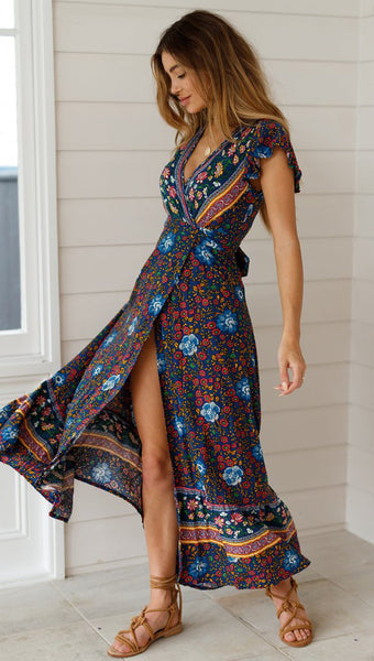 Navy Floral Sun Dress