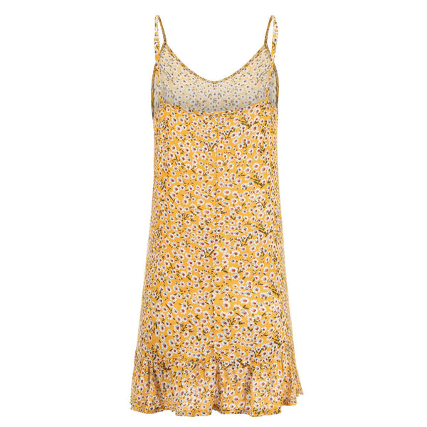 Yellow Floral V Neck Cami Dress