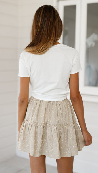 White Waist-Tie Cropped Tee