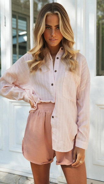 Pink Pinstripe Button Down Shirt