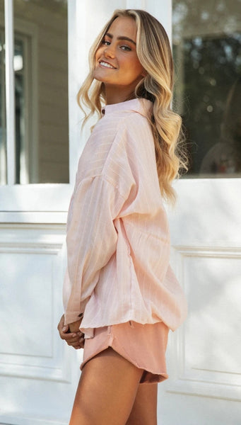 Pink Pinstripe Button Down Shirt