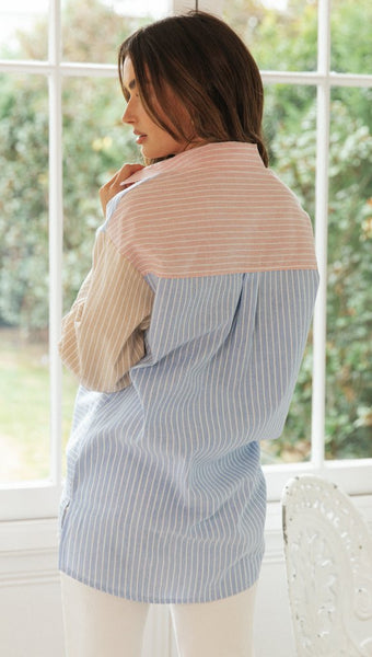 Color Block Striped Shirt