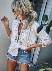 White Crochet Lace Blouse