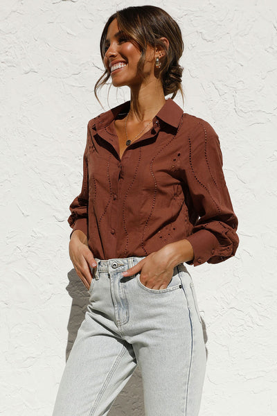 Brown Button Down Shirt