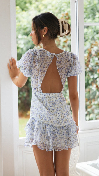 Azure Floral Mini Dress