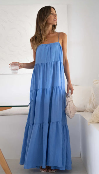 Royal Blue Tiered Maxi Dress