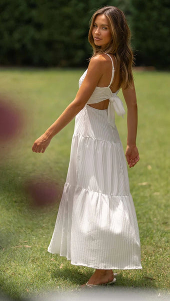 White Slip Babydoll Maxi Dress