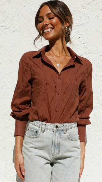 Brown Button Down Shirt