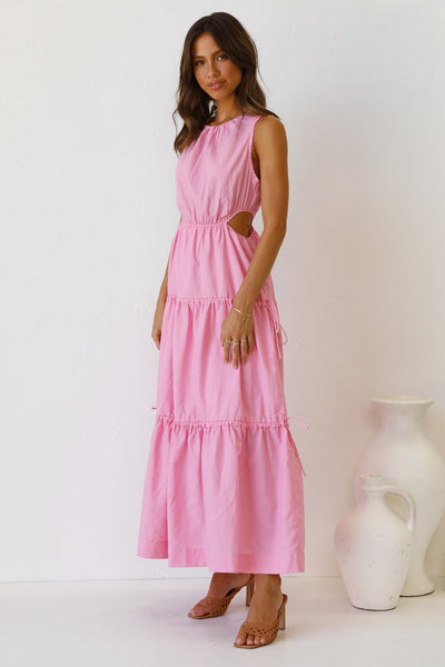 Blush Pink Sleeveless Midi Dress