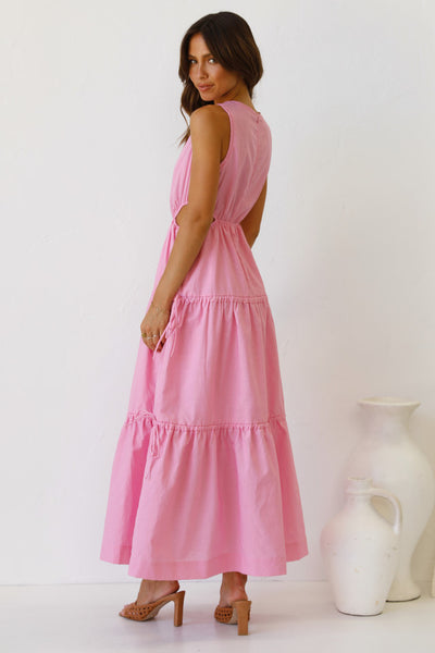 Blush Pink Sleeveless Midi Dress