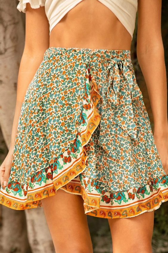 Secret Garden Floral Tulip Mini Skirt