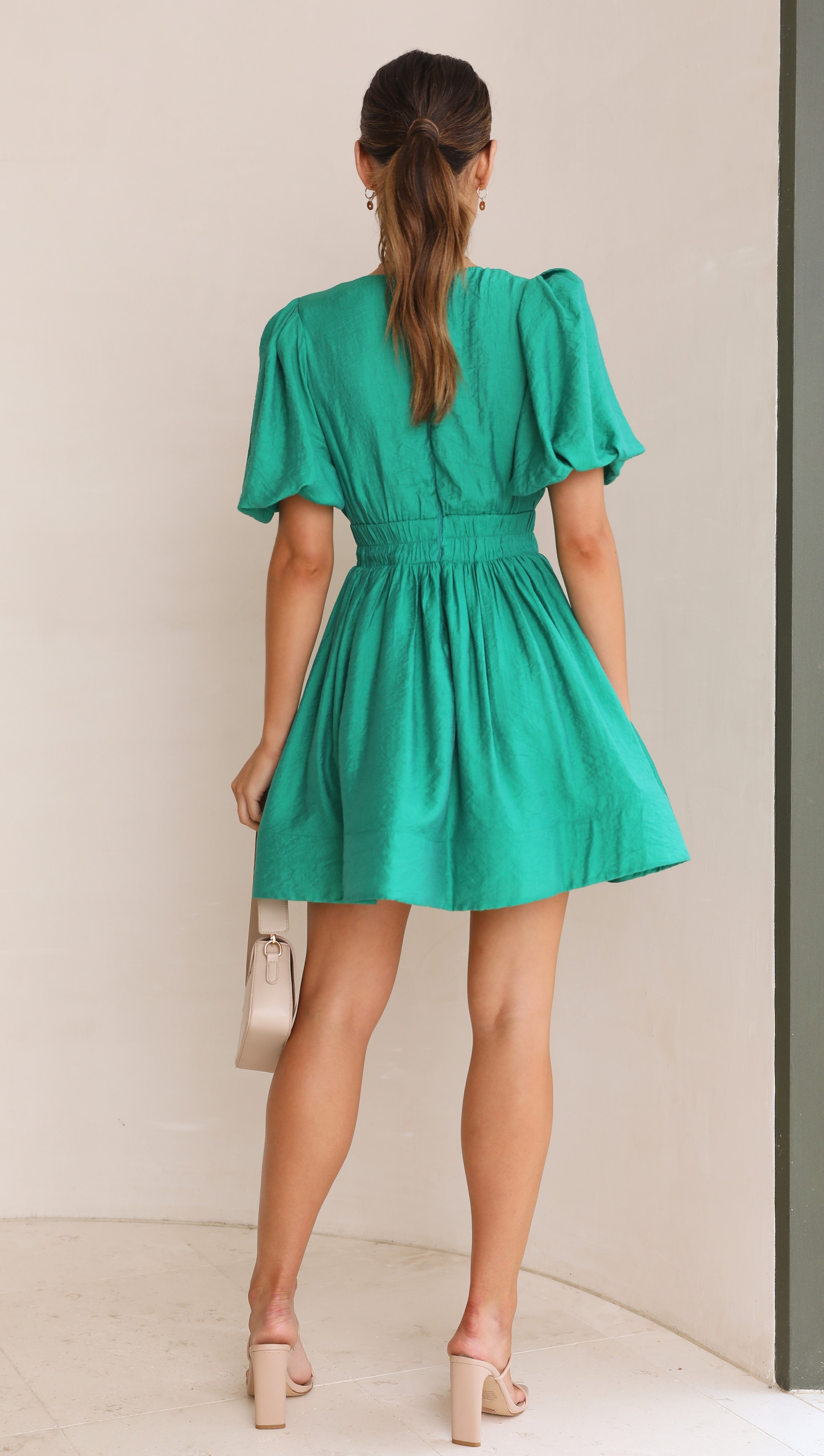 Erin Mini Dress - Emerald