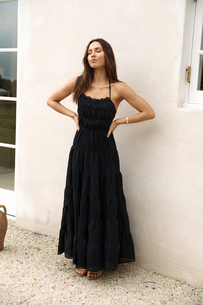 Renaissance Art Maxi Dress Black