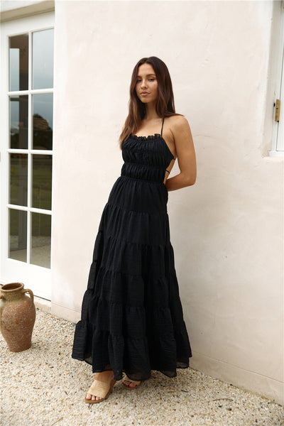 Renaissance Art Maxi Dress Black