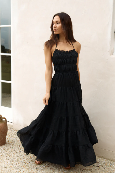 Renaissance Art Maxi Dress Black