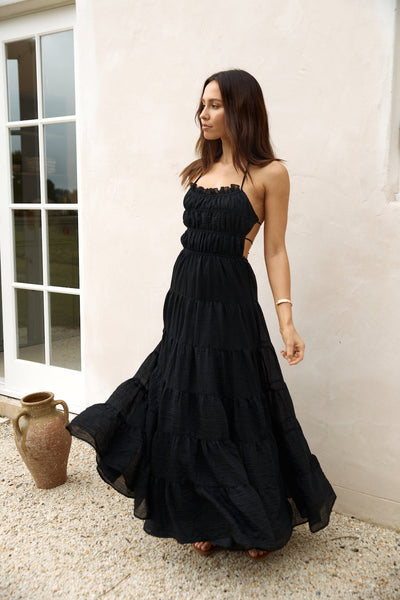 Renaissance Art Maxi Dress Black