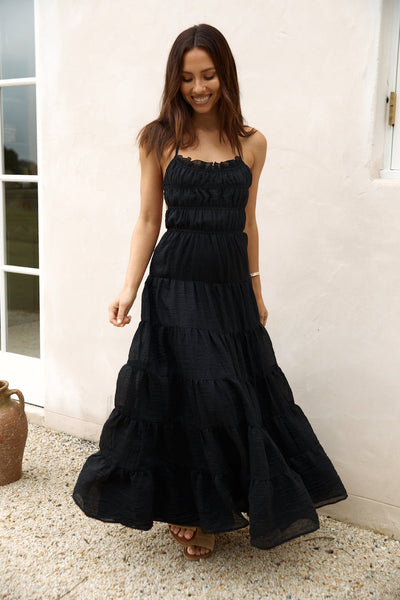 Renaissance Art Maxi Dress Black