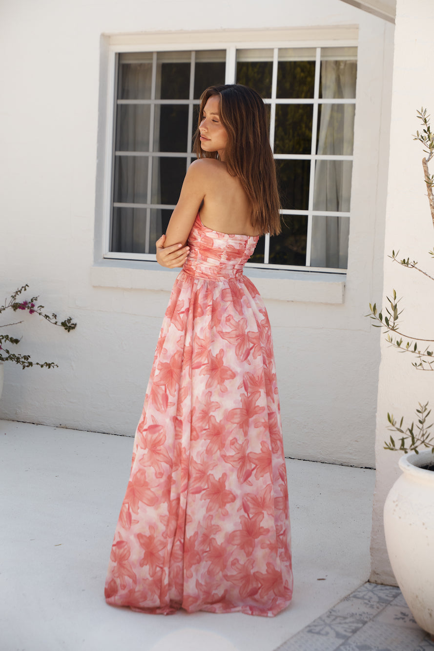 Dainty Events Strapless Maxi Dress Pink