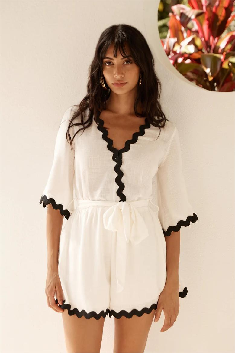 White Midday Mood Romper