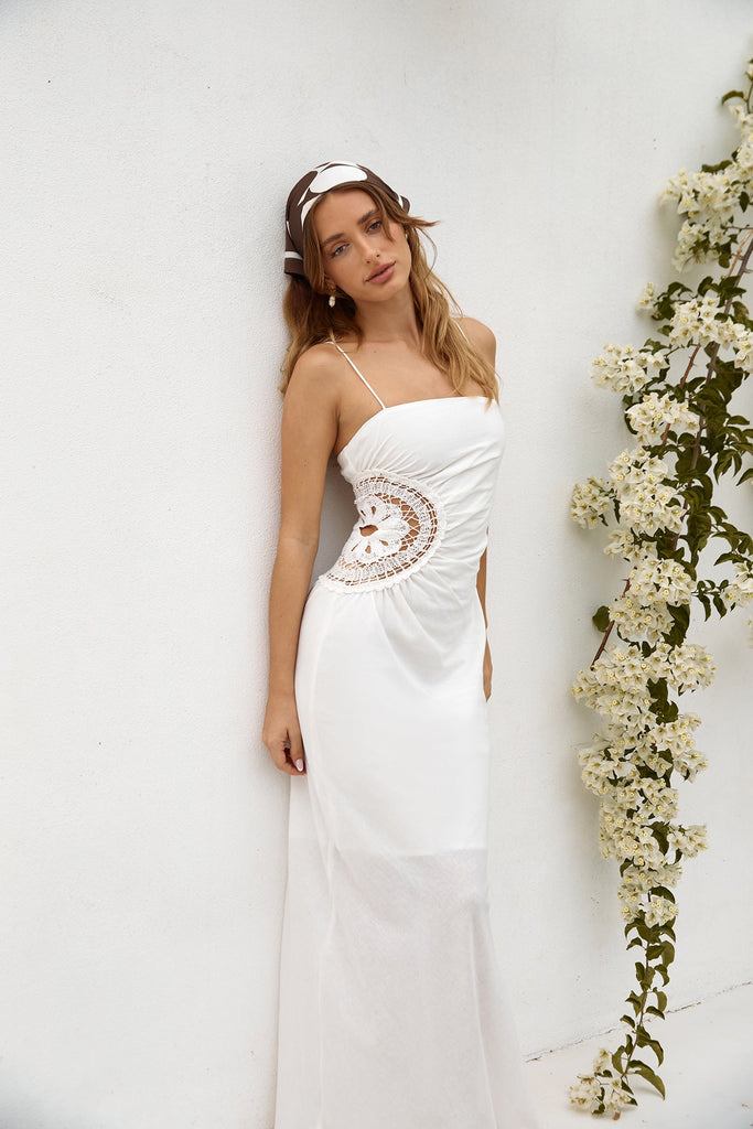 Amalfi Amore Maxi Dress White – Gabi Swimwear