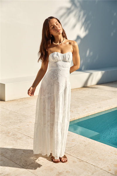 You and Me Strapless Maxi Dress White