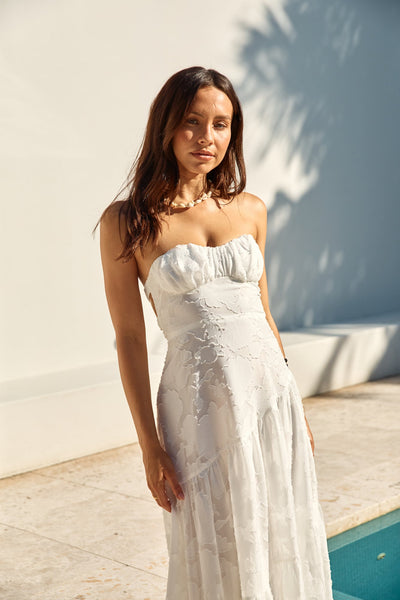 You and Me Strapless Maxi Dress White