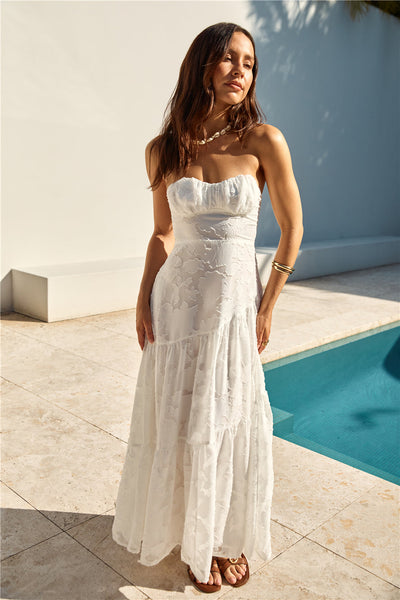 You and Me Strapless Maxi Dress White