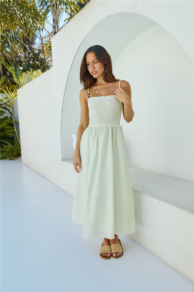 Honey Skies Maxi Dress Green