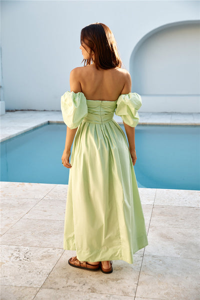 Bella Off-Shoulder Maxi Dress Green