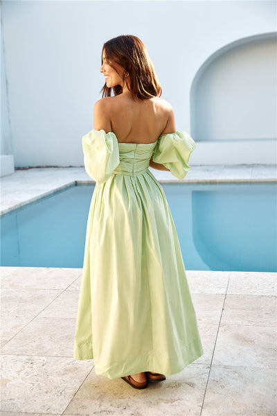 Bella Off-Shoulder Maxi Dress Green