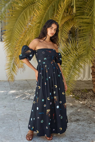 Bonnie Off Shoulder Maxi Dress Black