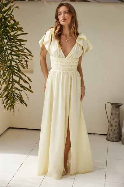 Yellow Eyes Of A Goddess Maxi Dress