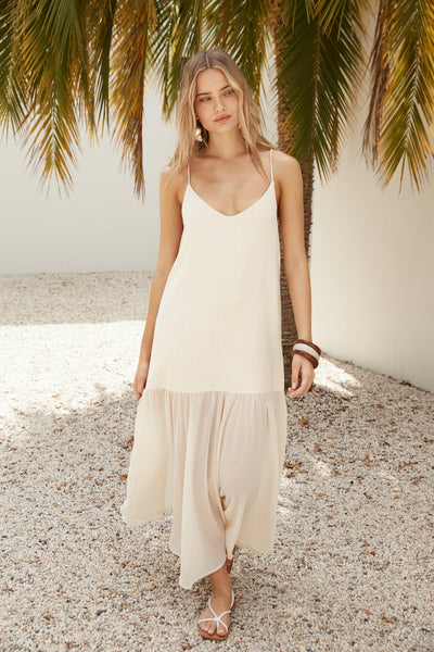 Island Rhythm Maxi Dress Beige