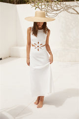 Fluttering Hearts Maxi Dress White