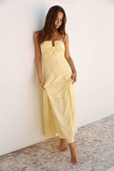 Sunshine Bliss Strapless Maxi Dress Yellow