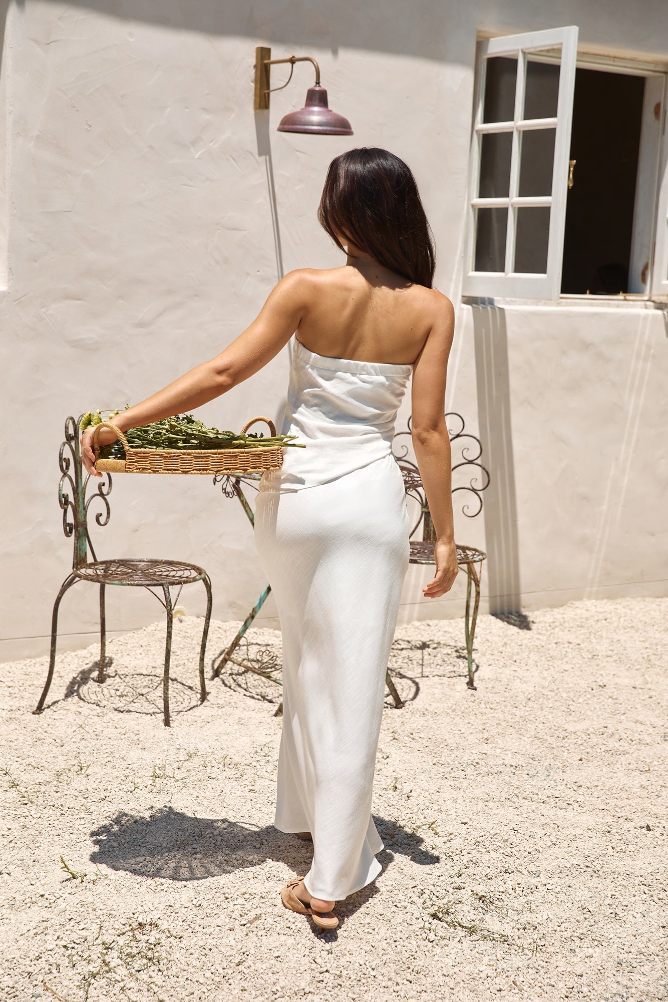 Hidden Oasis Linen Maxi Skirt White