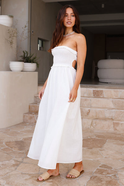 Island Time Strapless Maxi Dress White