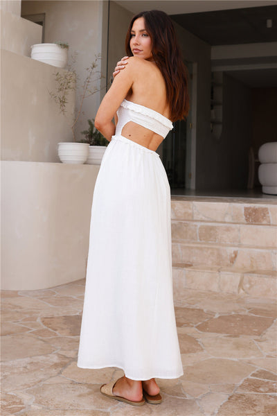 Island Time Strapless Maxi Dress White