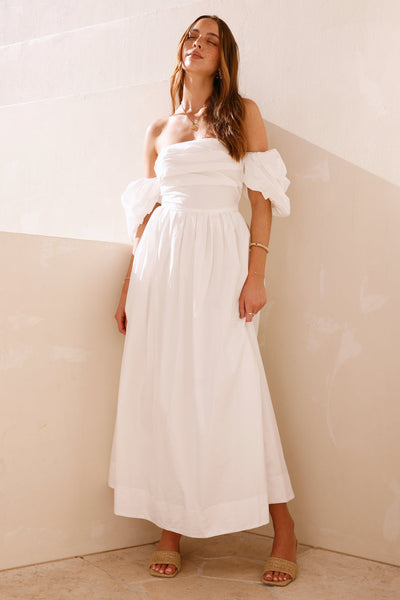 Bella Off-Shoulder Maxi Dress White