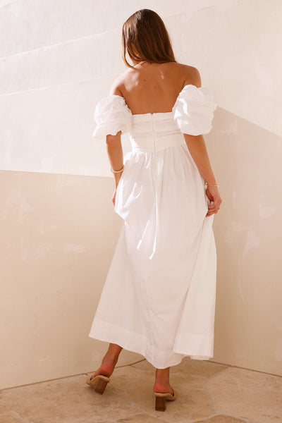 Bella Off-Shoulder Maxi Dress White