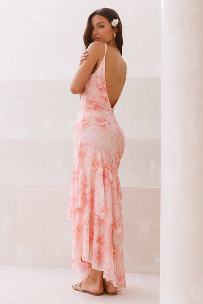 Myka Mesh Maxi Dress Pink