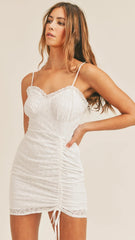 White Lace Slip Mini Dress