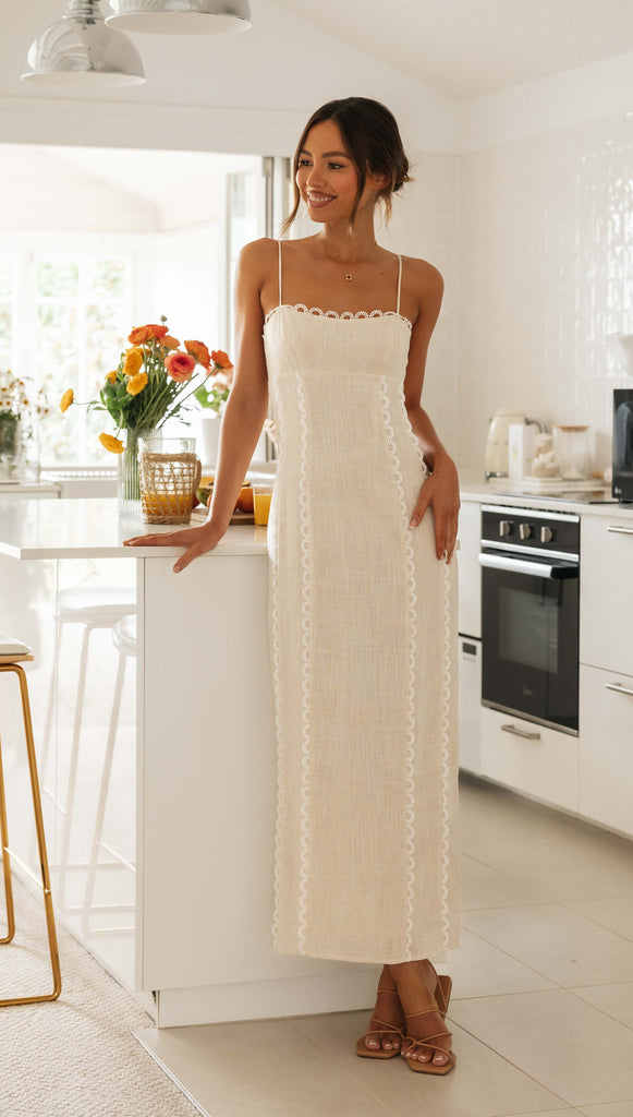 Adeline Maxi Dress (Sand) Gabi Swimwear Adeline Maxi Dress (Sand) Gabi Swimwear