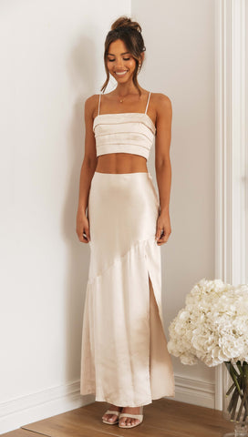 Florentine Maxi Skirt (Oyster)