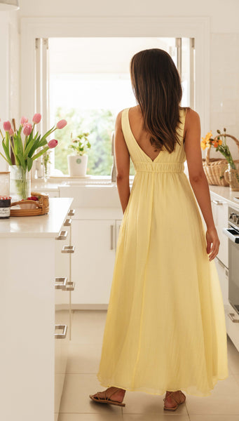 Ava Maxi Dress (Lemon)